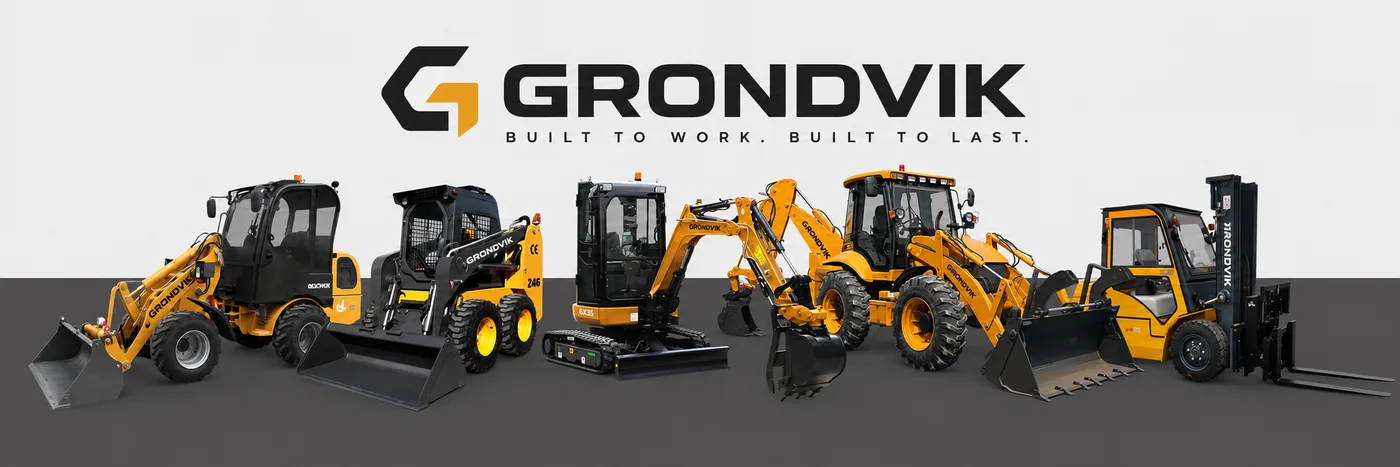 Grondvik compact construction machinery. Built to work. Built to last.